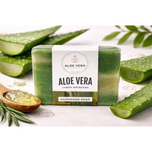 Sapone artigianale all'aloe vera e olio d'oliva 100gr. 2