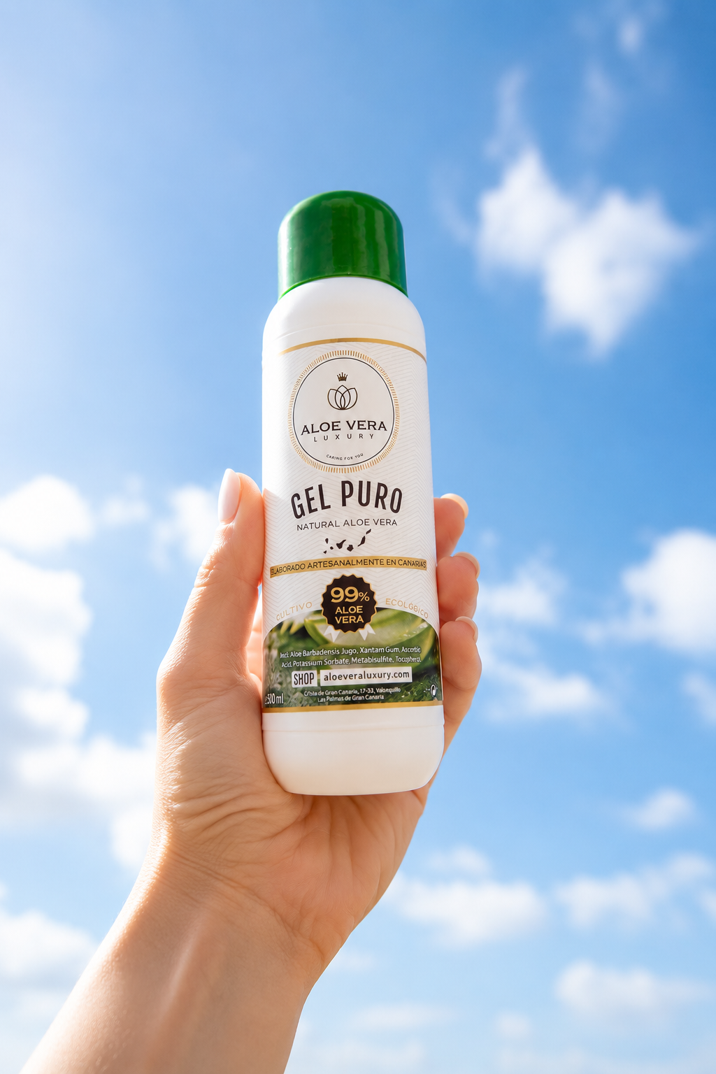 Loción corporal con aloe vera para después del sol