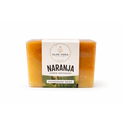 Jabón artesano de naranja y aloe vera
