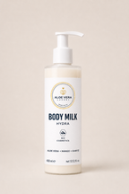 Leche corporal hidratante con aloe vera, mango y manteca de karité