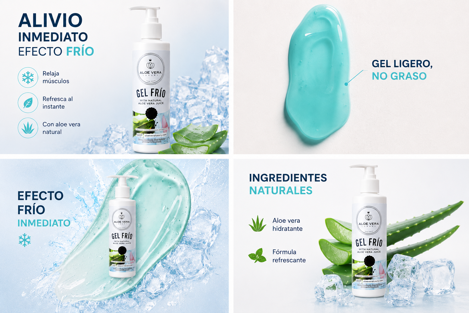 Gel frío muscular con aloe vera, árnica y harpagofito