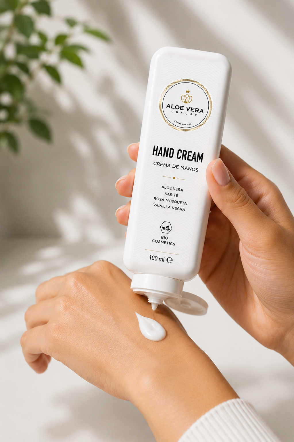 Crema hidratante de manos y pies con aloe vera