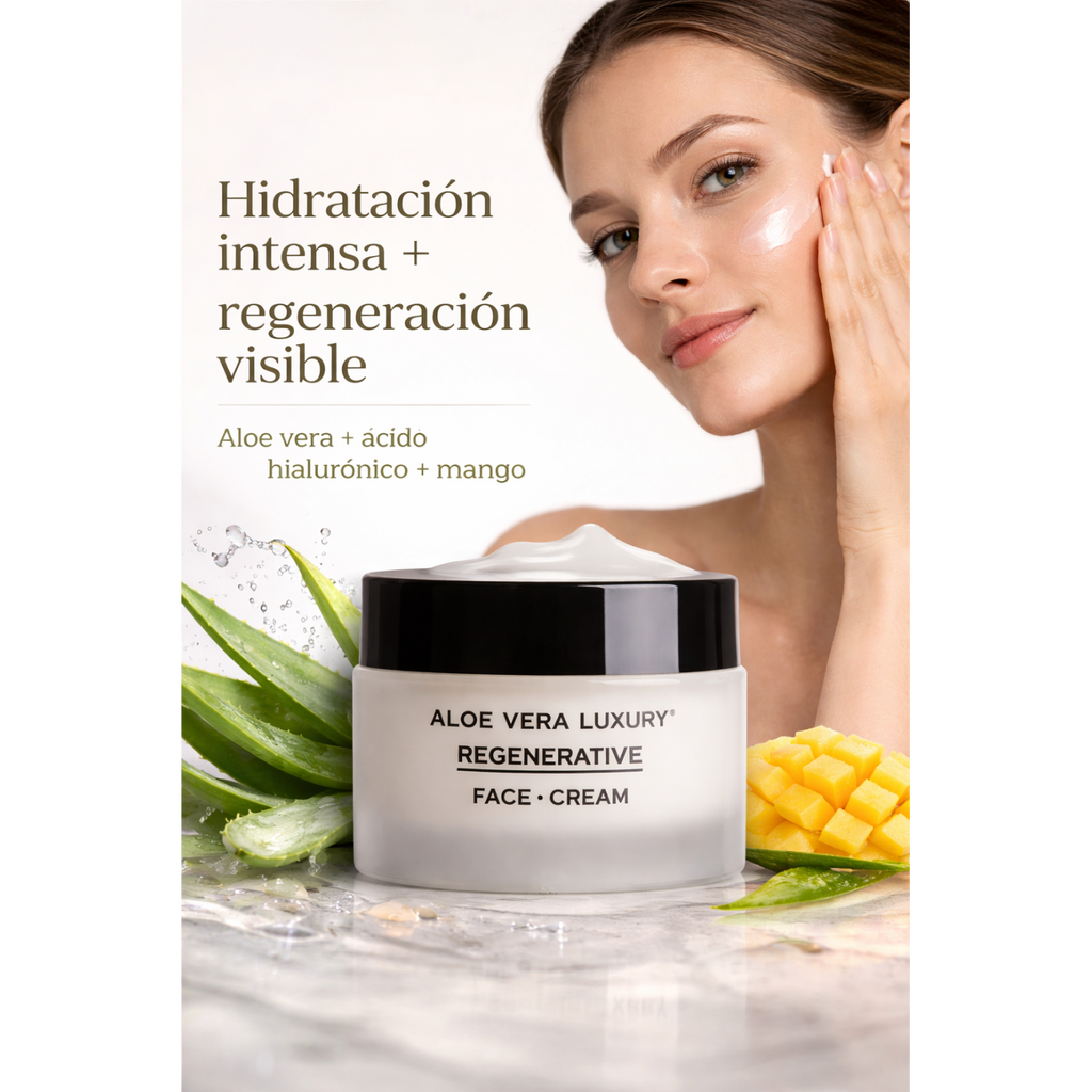 Crema facial con aloe vera hidratante y regenerativa