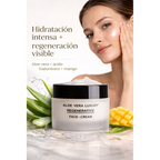 Crema facial con aloe vera hidratante y regenerativa