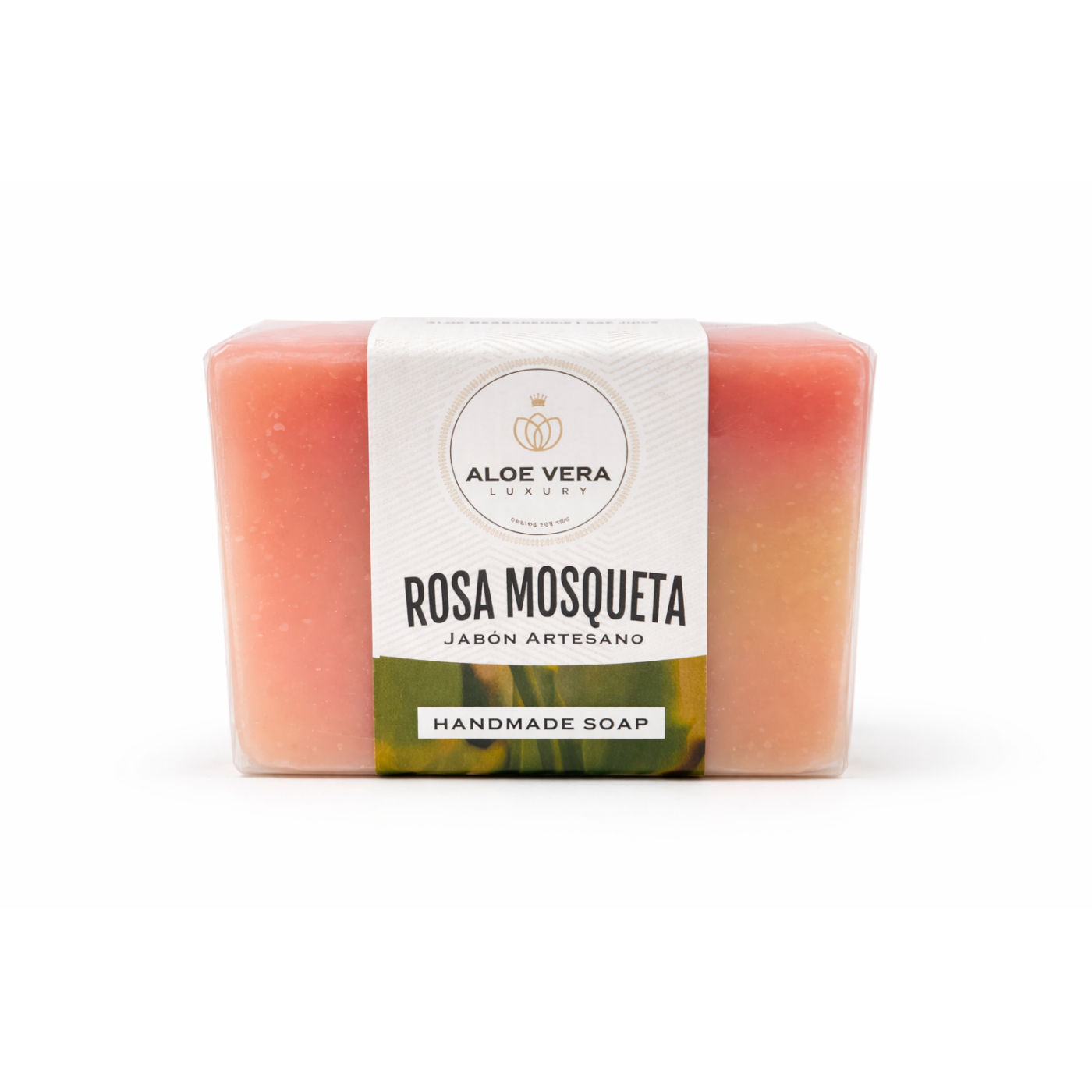 Jabón artesano de aloe vera y rosa mosqueta