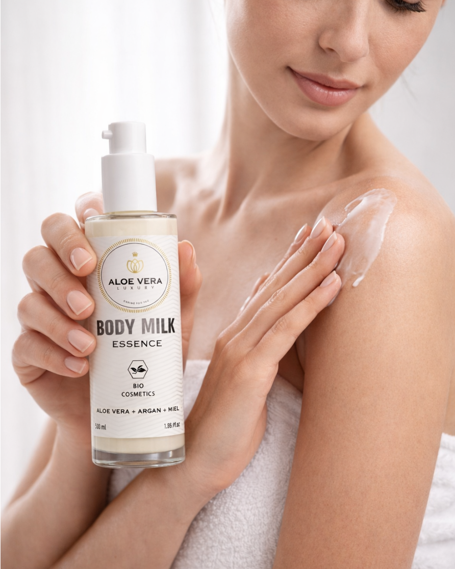 Loción corporal con aloe vera y aceite de argán